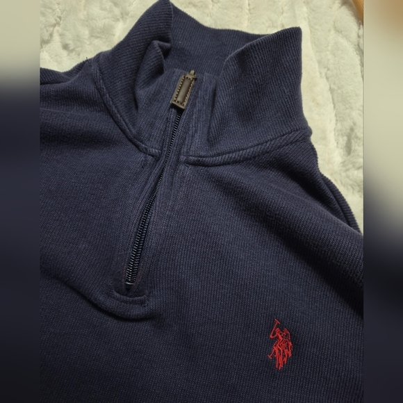 U.S. Polo Assn. Navy Quarter-Zip Sweater - Picture 4 of 8